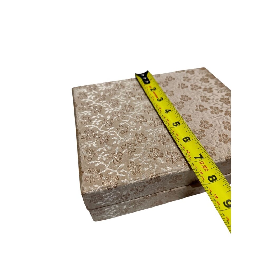 Decorative Gold Floral Storage Box Stationery Cards Vintage - Picture 10 of 11